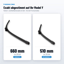 Load image into Gallery viewer, Wischblattlängen 660 mm Fahrerseite und 510 mm Beifahrerseite