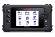 Lade das Bild in den Galerie-Viewer, iCarsoft MT V6 Plus Motorrad Diagnosegerät Multi-Marken | 4″ Button-Scanner | Bidirektional | 21 Marken | 5 Servicefunktionen | 16er-Kabelkit | lebenslang kostenlose Updates