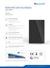 Lade das Bild in den Galerie-Viewer, SunLink PV Photovoltaik Solar Modul 415 Watt Glas-Folie PERC full-black
