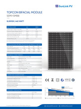 Lade das Bild in den Galerie-Viewer, SunLink PV SL5N108 Photovoltaik Solar Modul 440 Watt Glas-Glas bifazial n-type black frame
