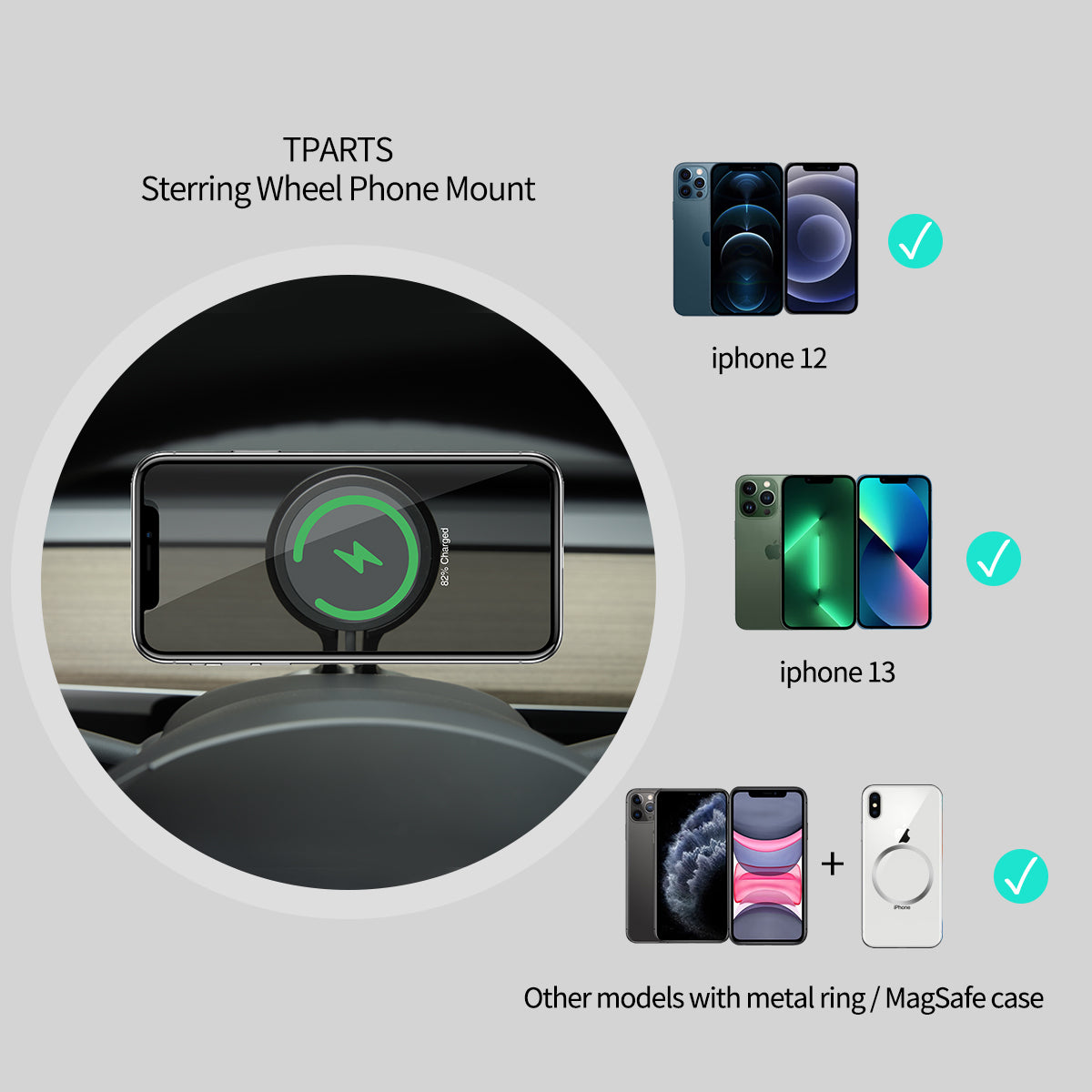 TPARTS HUD Handy-/ Smartphone-Halterung MagSafe / magnetisch für Tesla – SL  Elements