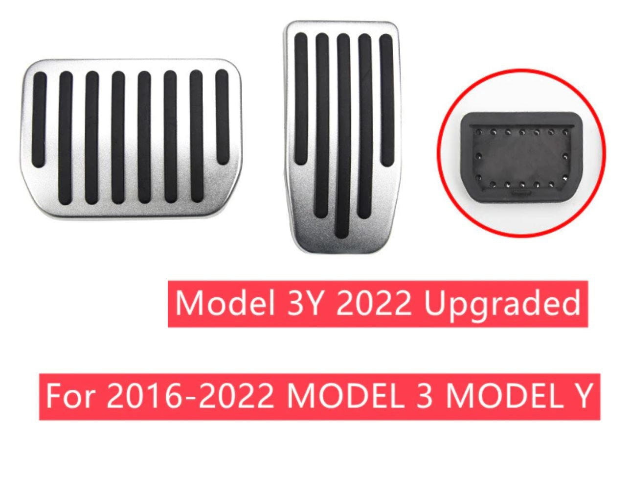 Kdely Pedalset Für Tesla Model 3/Y - Rote Alu-Pedale Mit Anti-Rutsch